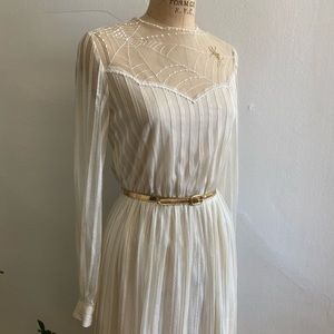 Vintage rare golden spiderweb spider dress 80s